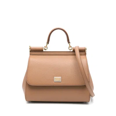 Dolce & Gabbana Sicily Tote Bag In Brown