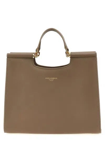 Dolce & Gabbana Sicily Tote Bag In Gray