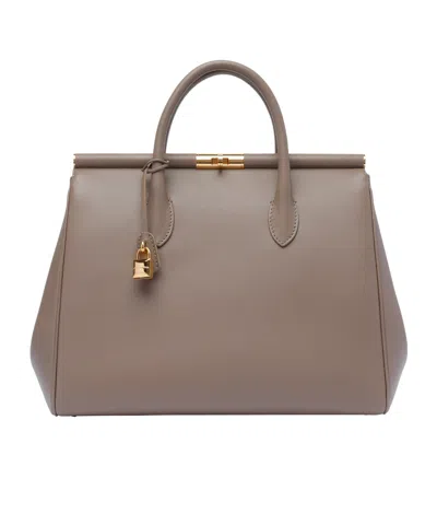 DOLCE & GABBANA DOLCE  GABBANA MARLENE LOGO DETAILED TOTE BAG