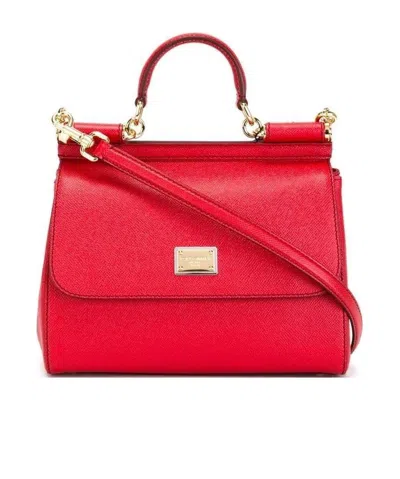 Dolce & Gabbana Sicily Tote Bag In Red