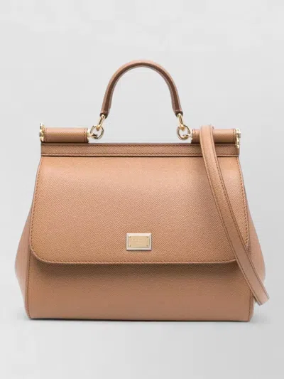 Dolce & Gabbana Sicily Tote Bag Shoulder Strap Top Handle In Orange