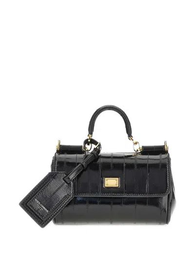 Dolce & Gabbana Sicily Tote Bag With Paneling In Black