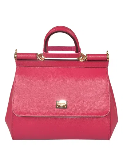 Dolce & Gabbana Small Sicily Tote Bag In Pink & Purple