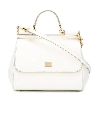 Dolce & Gabbana Sicily Tote Bag In White