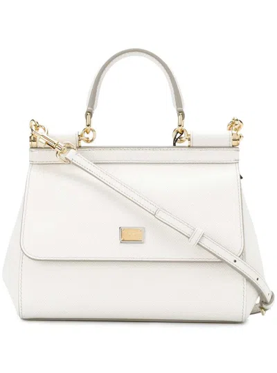 Dolce & Gabbana Sicily White Handbag In Leather Woman