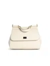 Dolce & Gabbana Medium Sicily Top Handle Bag In Dauphine Leather In Neutral