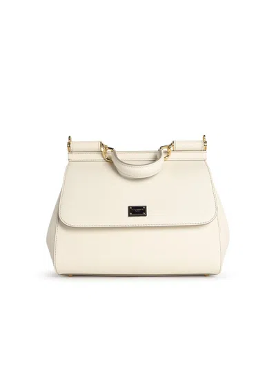 Dolce & Gabbana 'sicily' White Leather Bag Women