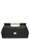DOLCE & GABBANA SICILY BLACK HANDBAG WITH LOGO PLAQUE IN SMOOTH LEATHER WOMAN