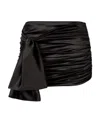 Dolce & Gabbana Short Draped Satin Skirt With Side Bow In Black