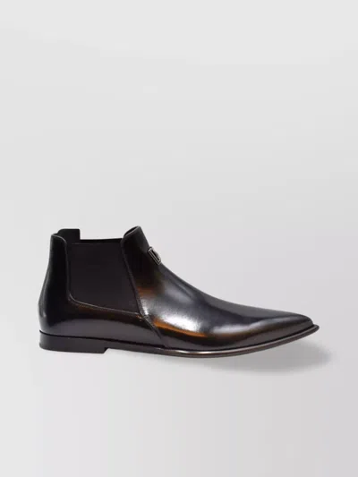 Dolce & Gabbana Side Panel Pointed Toe Ankle Boot