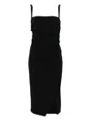 Dolce & Gabbana Side-split Draped Midi Dress In Black
