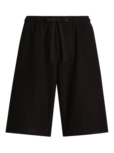 Dolce & Gabbana Side-stripe Drawstring Shorts In Black