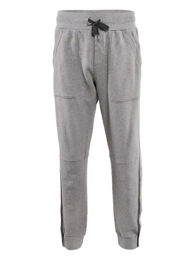 Pre-owned Dolce & Gabbana Side-stripe Track Pants In Gray