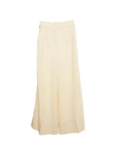 Pre-owned Dolce & Gabbana Side-stripe Wide-leg Trousers In Neutral