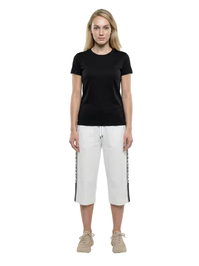 Dolce & Gabbana Side-striped Cotton Jogger Shorts In White