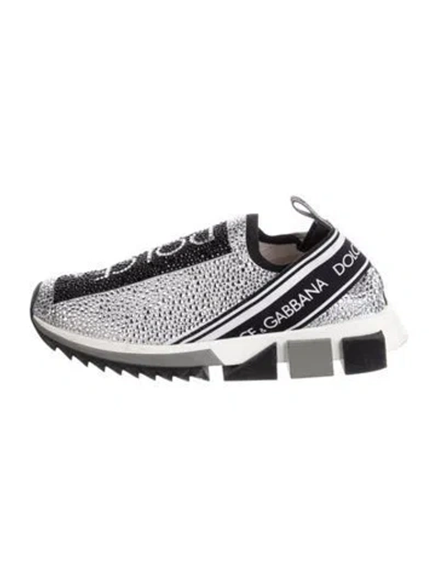 Pre-owned Dolce & Gabbana Signature Logo Graphic Print Chunky Sneakers In Black