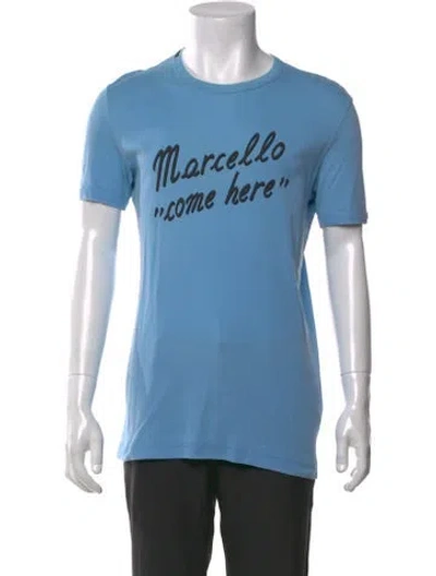 Pre-owned Dolce & Gabbana Signature Logo Graphic Print T-shirt In Blue