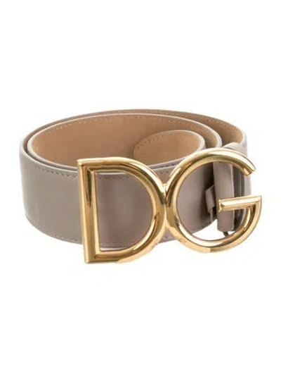 Pre-owned Dolce & Gabbana Signature Logo Leather Belt In Pink