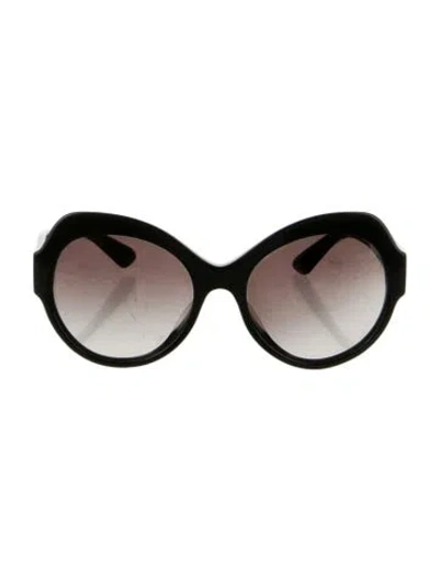 Pre-owned Dolce & Gabbana Signature Logo Oversize Sunglasses In Black