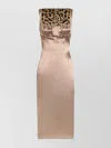 Dolce & Gabbana Silhouette Pleated Sleeveless Square Neckline Dress In Brown