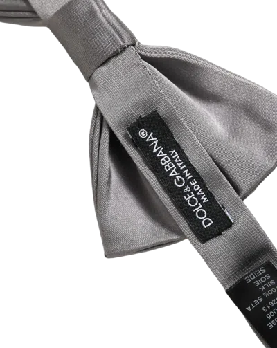 Dolce & Gabbana Silk Adjustable Bow Tie In Gray