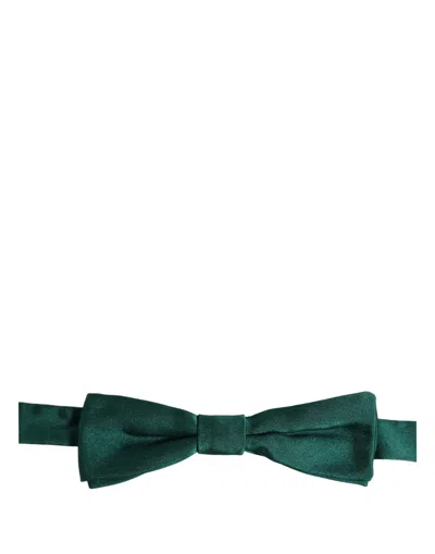 Dolce & Gabbana Silk Adjustable Neck Bow Tie In Green