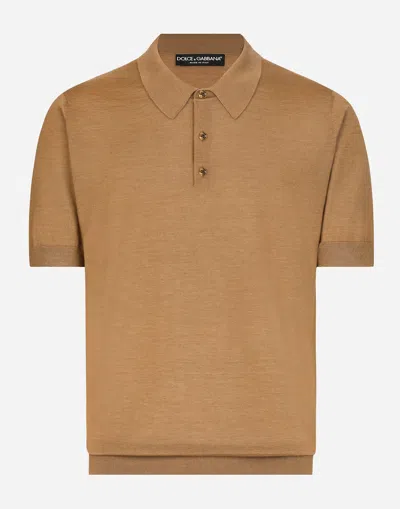 Dolce & Gabbana Silk And Cashmere Polo-shirt In Multi