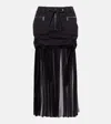 Dolce & Gabbana Black Skirt With Pleated Design And Drawstring Waist In Silk Blend Stretch Woman In Black