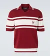 Dolce & Gabbana Red Polo With Striped Motif And Logo Embroidered On The Front In Burgundy