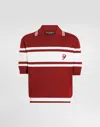 Dolce & Gabbana Red Polo With Striped Motif And Logo Embroidered On The Front In マルチカラー