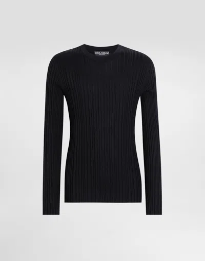 Dolce & Gabbana Silk And Cotton Pullover In Black