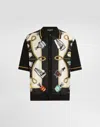 Dolce & Gabbana Silk And Cotton Shirt With Perfume Print In Print