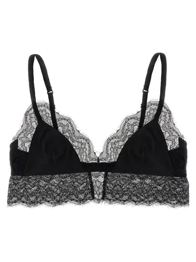 Dolce & Gabbana Silk And Lace Bra In Black