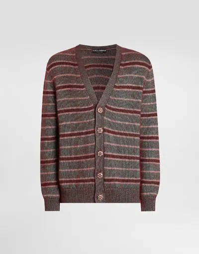 Dolce & Gabbana Silk And Mohair Cardigan In Multi