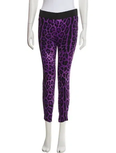 Pre-owned Dolce & Gabbana Silk Animal Print Lounge Set In Purple