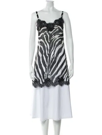 Pre-owned Dolce & Gabbana Silk Animal Print Nightgown In Multi