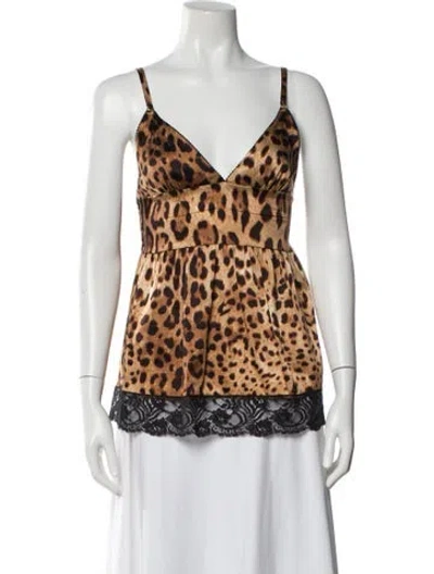 Pre-owned Dolce & Gabbana Silk Animal Print Pajamas In Multi