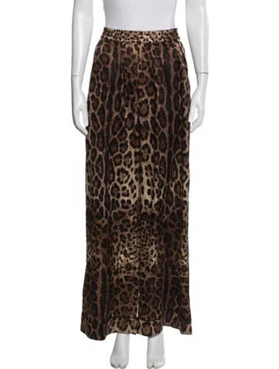 Pre-owned Dolce & Gabbana Silk Animal Print Pajamas In Neutral