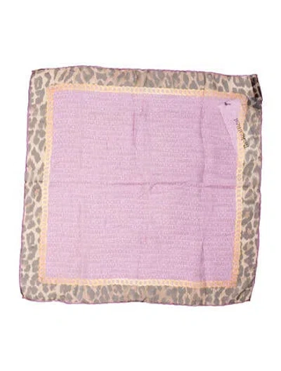 Pre-owned Dolce & Gabbana Silk Animal Print Scarf In Purple