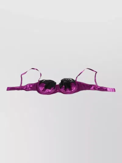Dolce & Gabbana Silk Balconette Bra Lace Trim Lingerie