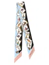 Dolce & Gabbana Silk Bandeau Scarf Printed Rectangular Design In Blue