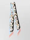 Dolce & Gabbana Silk Bandeau Scarf Printed Rectangular Design In Blue