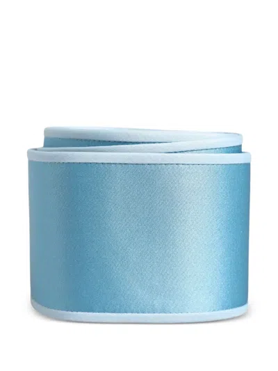 Dolce & Gabbana Silk Satin Wide Women Waist Belt In Blue