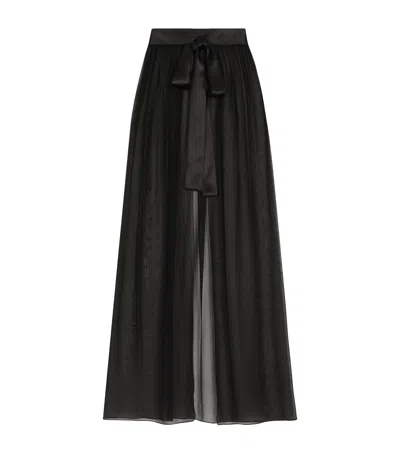 DOLCE & GABBANA SILK BELTED MAXI SKIRT