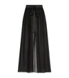 Dolce & Gabbana Black Silk Chiffon Maxi Skirt In Multi