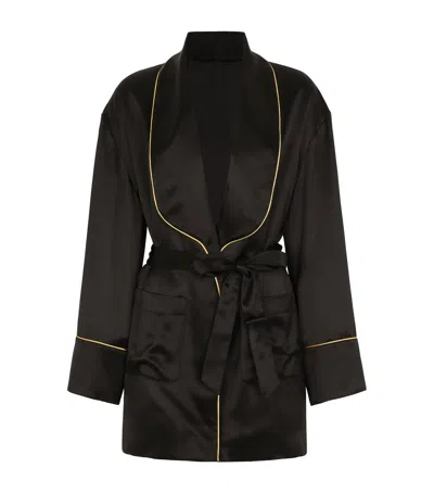 DOLCE & GABBANA SILK BELTED ROBE