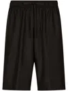 Dolce & Gabbana Black Linen Bermuda Shorts In Black