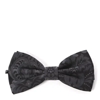 Dolce & Gabbana Silk Black Embroidery Tie