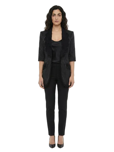 Dolce & Gabbana Silk Blazer In Black