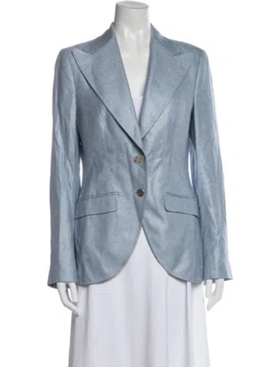 Pre-owned Dolce & Gabbana Silk Blazer In Blue